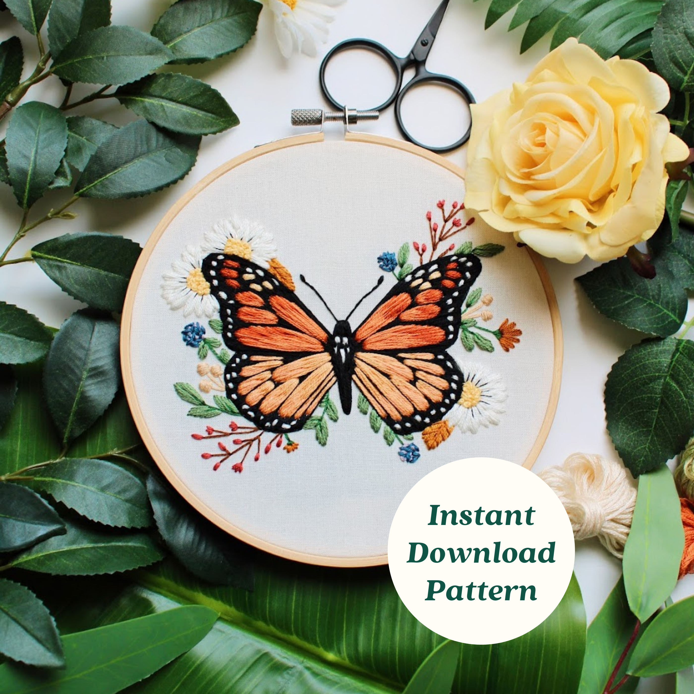 Roses Embroidery Pattern PDF Hand Embroidery Floral 