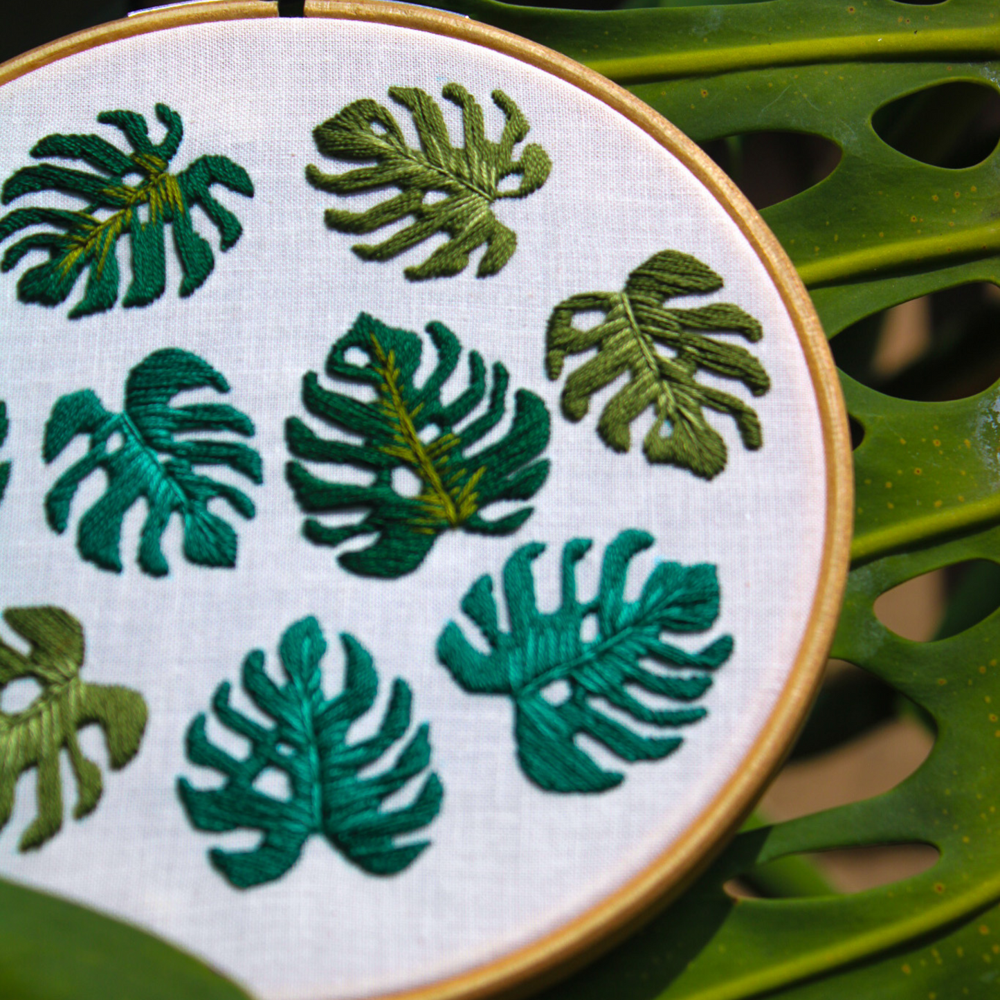 Monstera Leaves PDF Embroidery Pattern