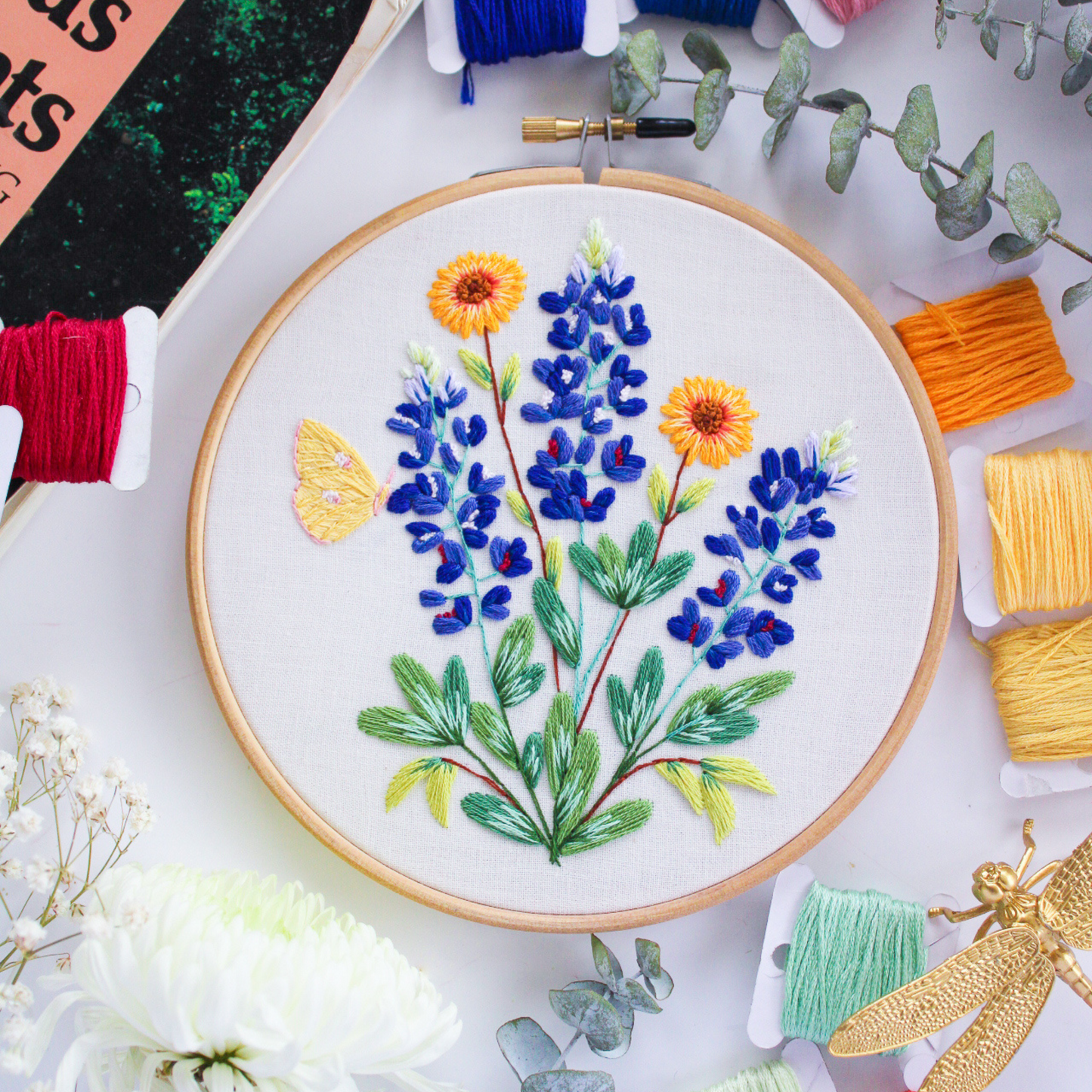 Blue Bonnet PDF Embroidery Pattern