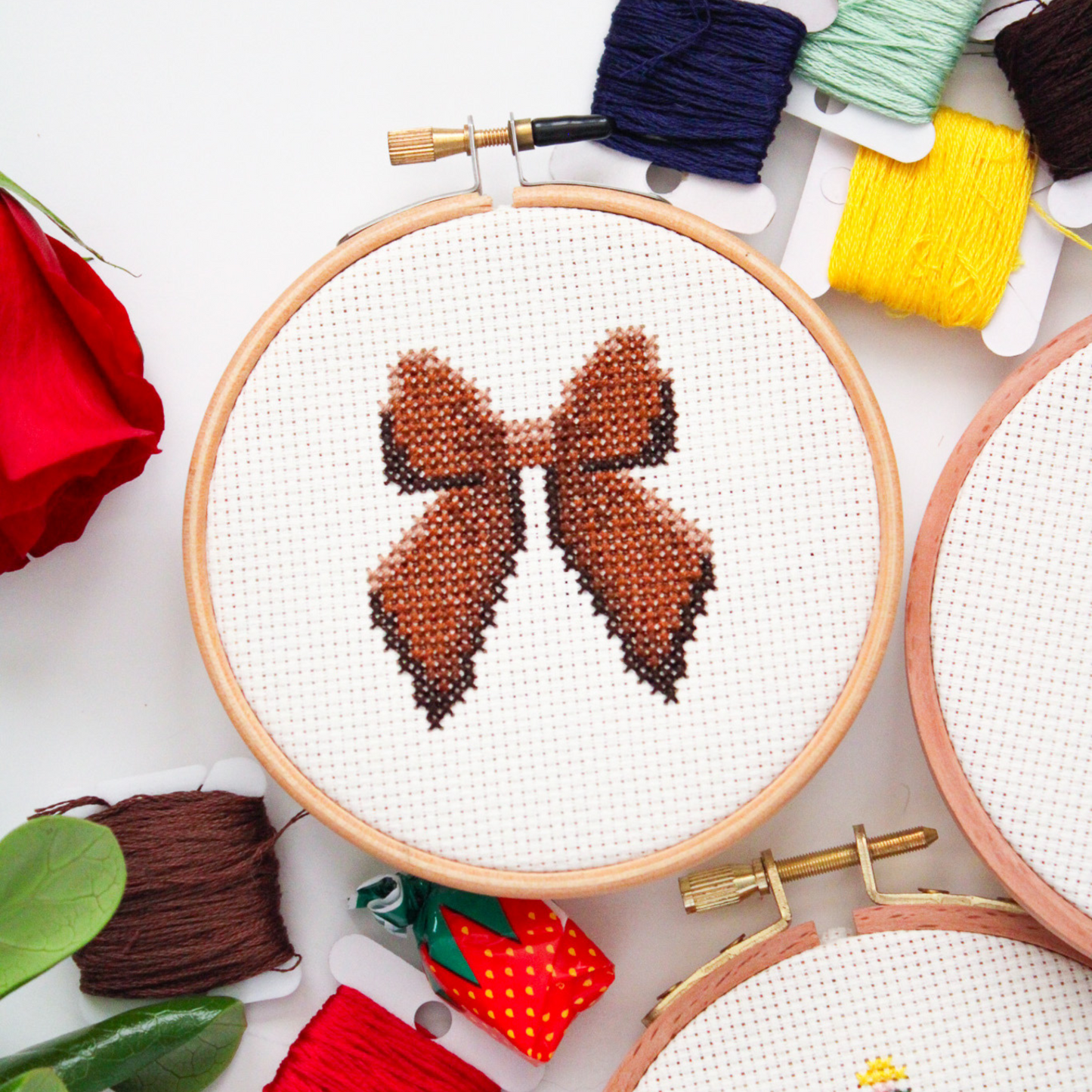 Brown Bow PDF Cross Stitch Pattern