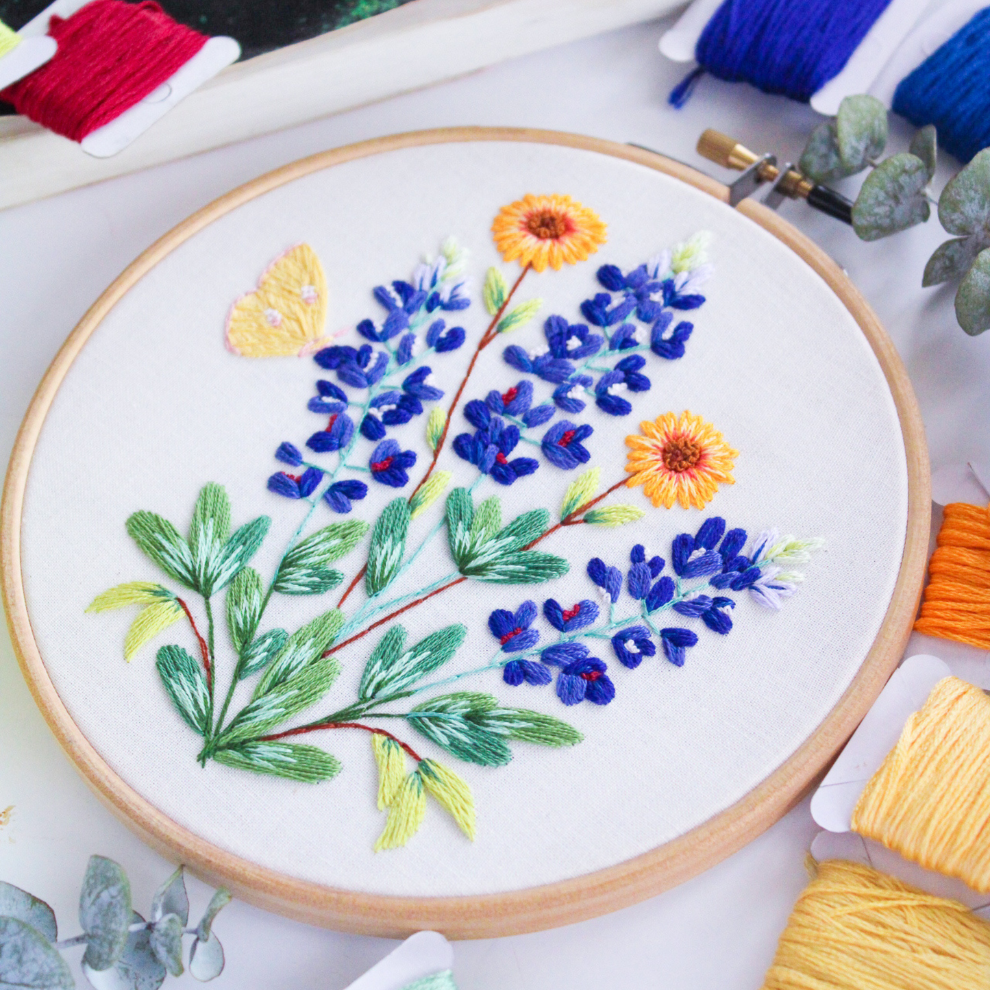 Blue Bonnet PDF Embroidery Pattern