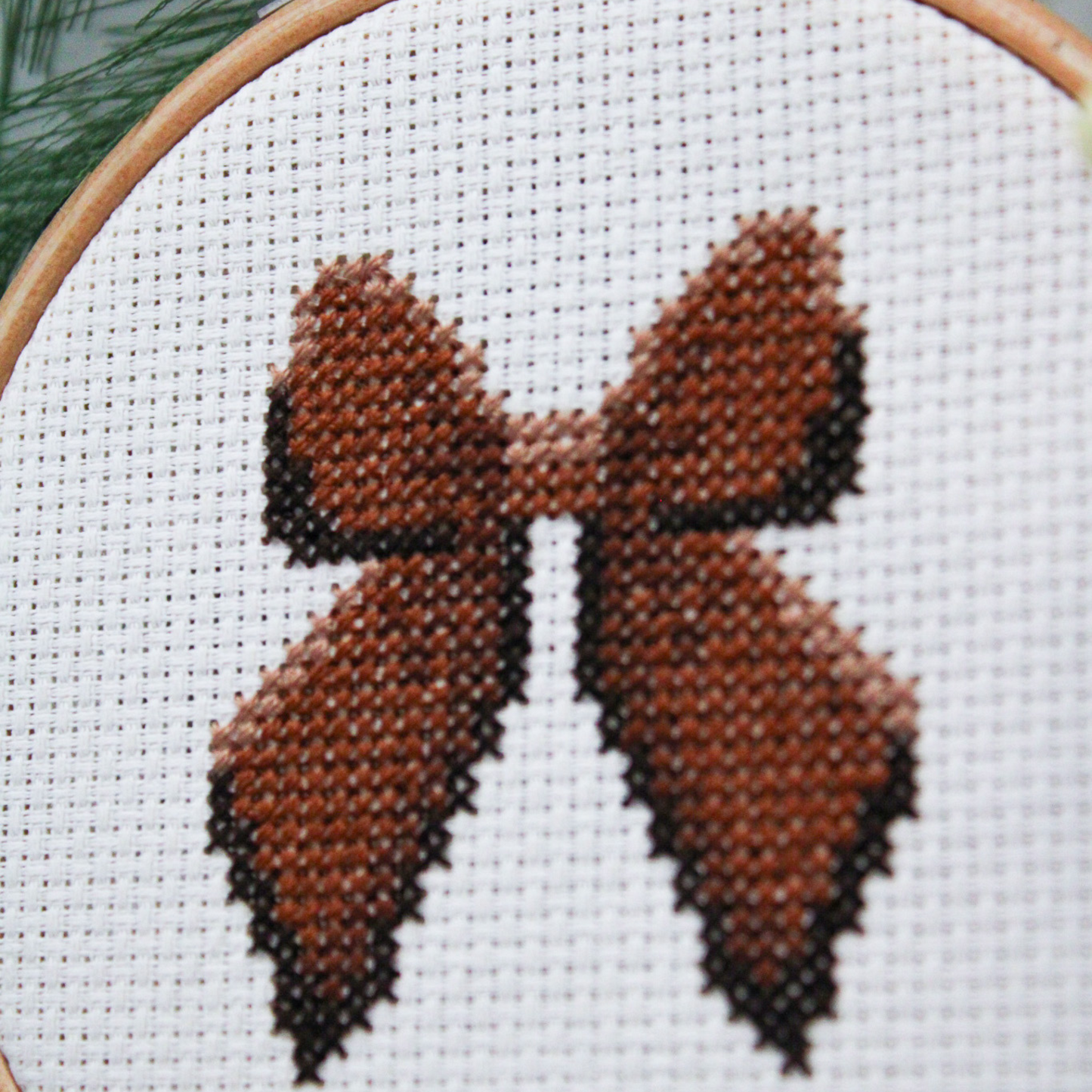 Brown Bow PDF Cross Stitch Pattern