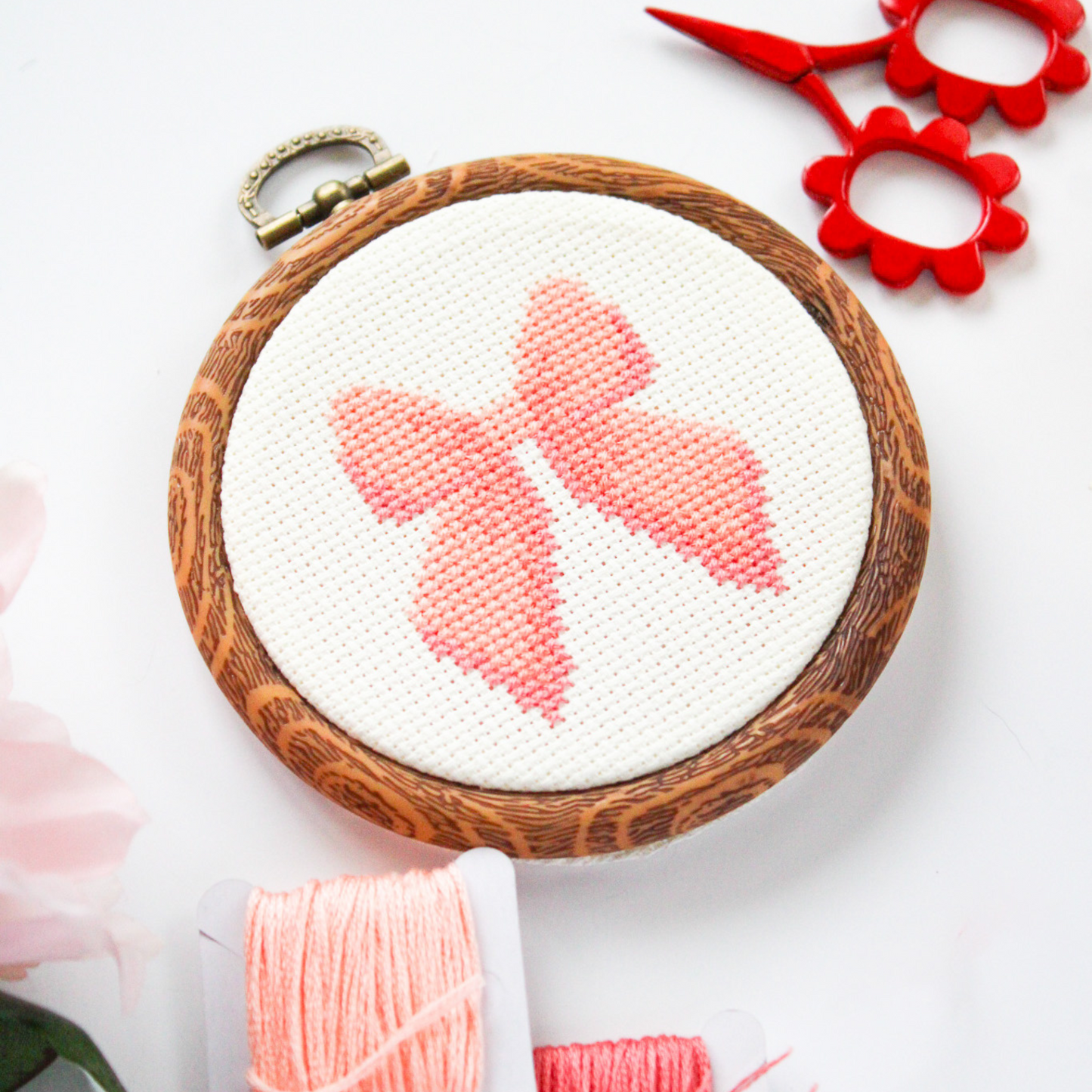 Pink Bow PDF Cross Stitch Pattern