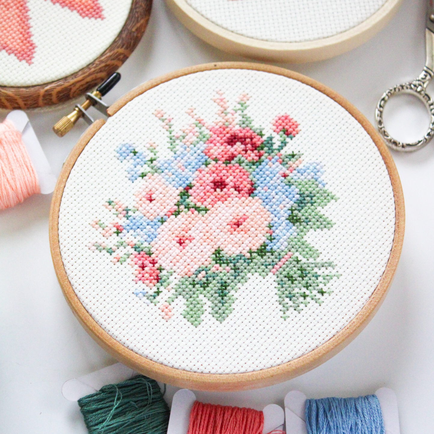 Pink Bouquet PDF Cross Stitch Pattern