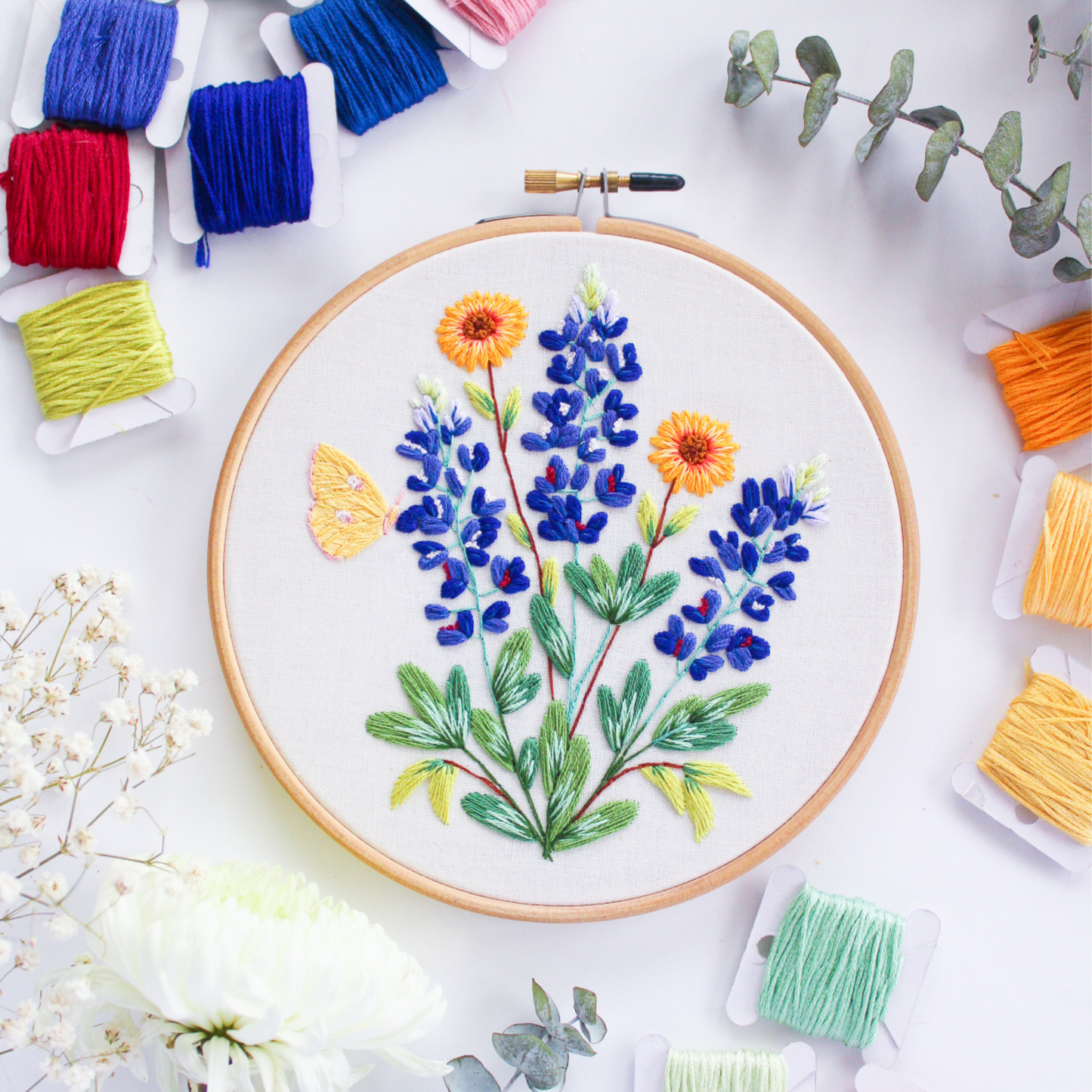 Blue Bonnet PDF Embroidery Pattern