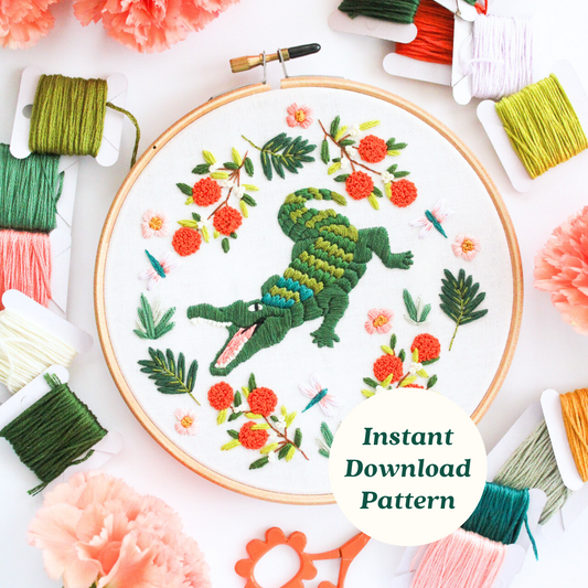 Alligator PDF Embroidery Pattern