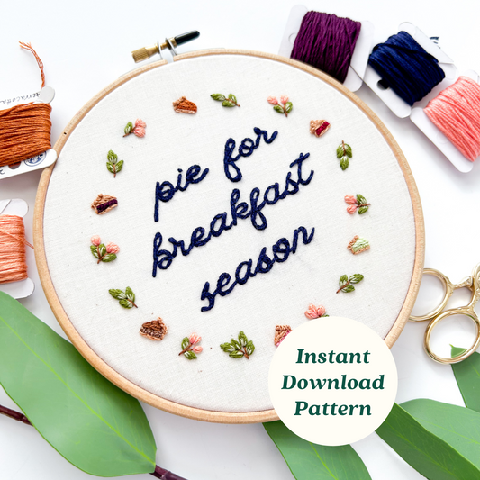 Pie for Breakfast PDF Embroidery Pattern