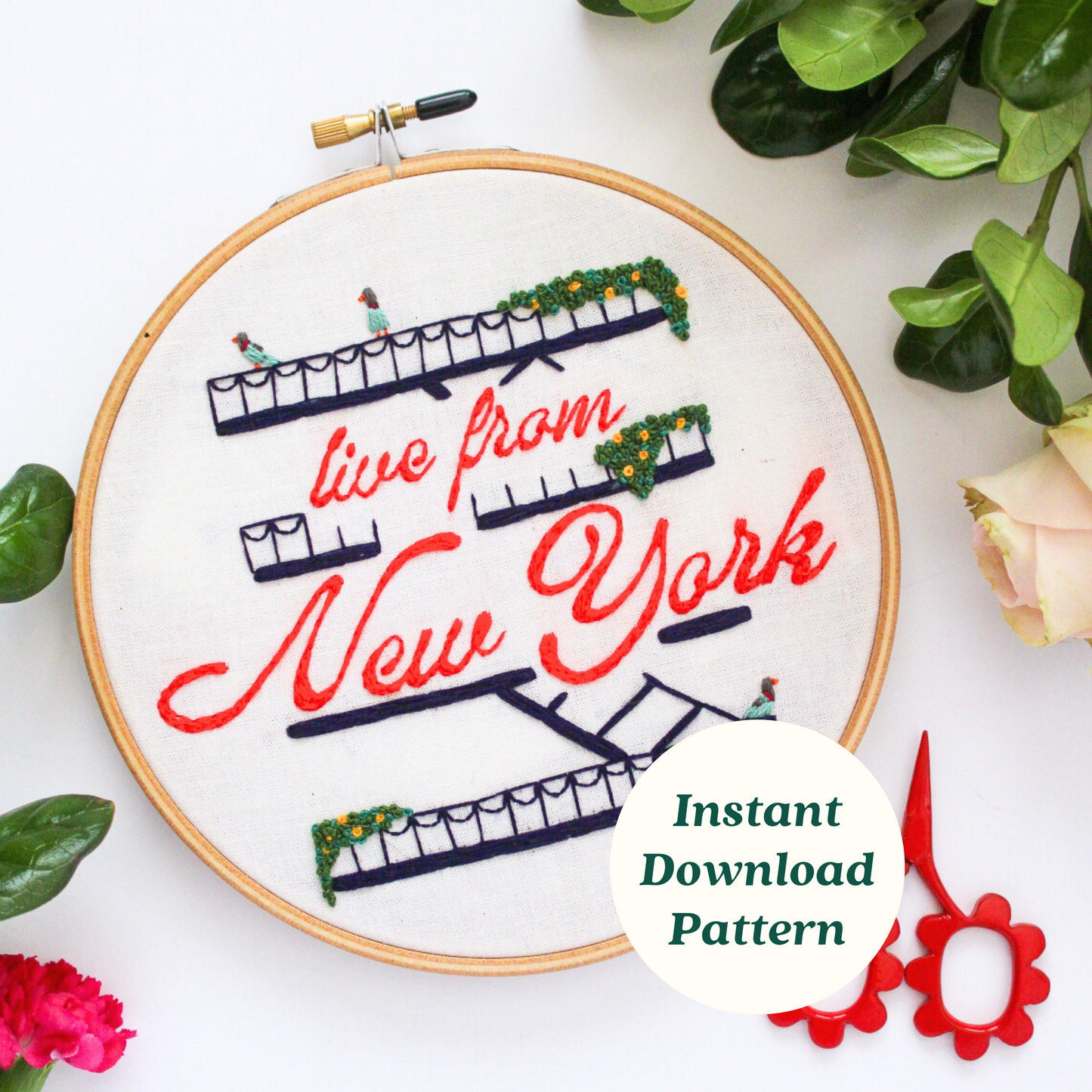 Live From New York PDF Embroidery Pattern