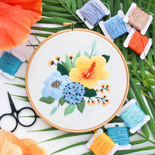 Sunset Hibiscus PDF Embroidery Pattern