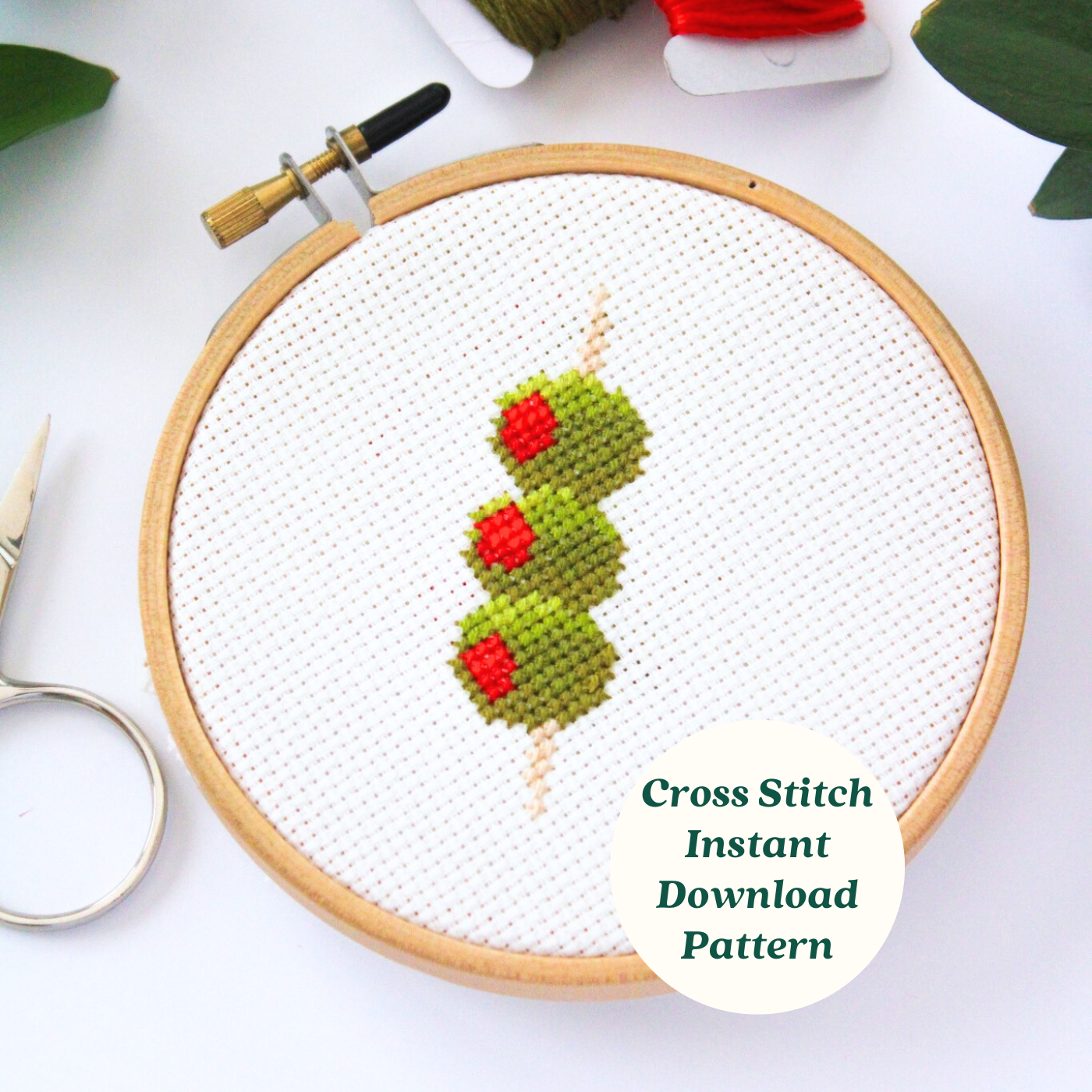 Martini Olive PDF Cross Stitch Pattern