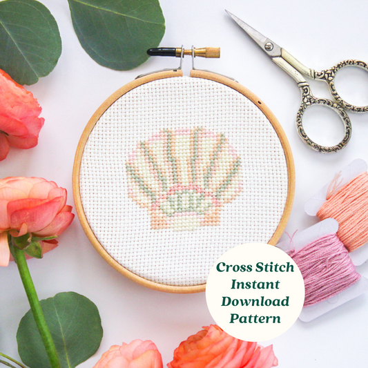 Scallop Shell PDF Cross Stitch Pattern