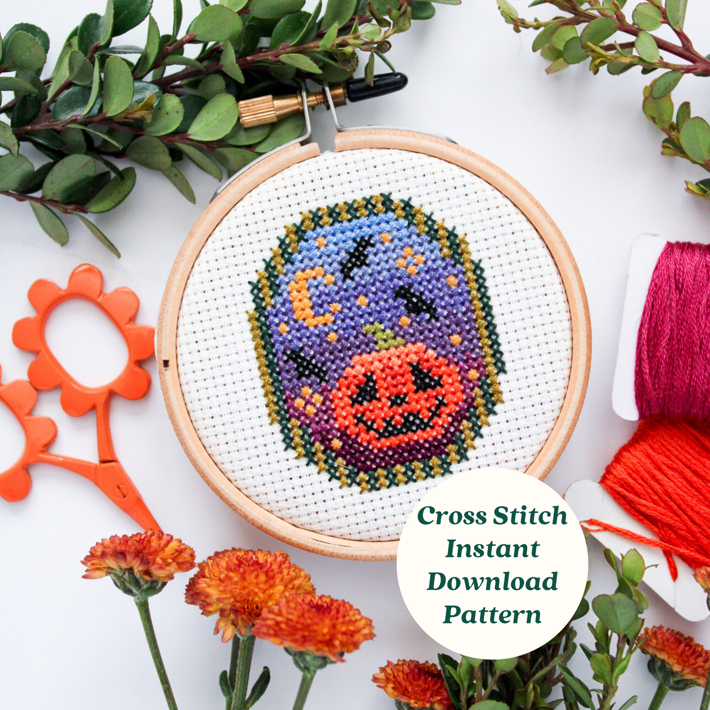 Halloween Night PDF Cross Stitch Pattern