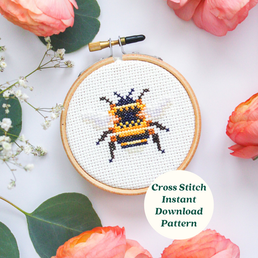 Bumble Bee Cross Stitch PDF Pattern