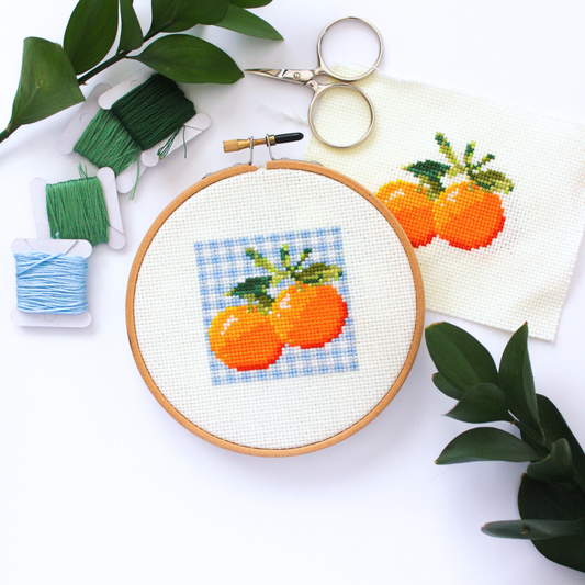 Picnic Oranges PDF Cross Stitch Pattern