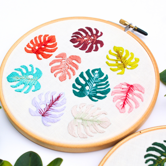 Monstera Leaves PDF Embroidery Pattern