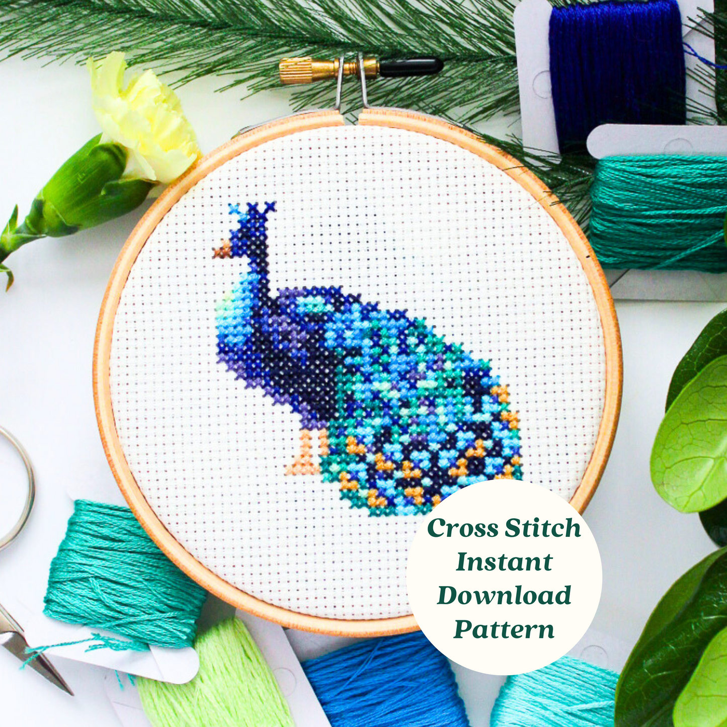 Peacock PDF Cross Stitch Pattern