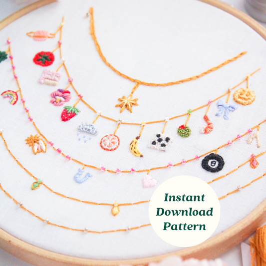 Charm Necklace PDF Embroidery Pattern