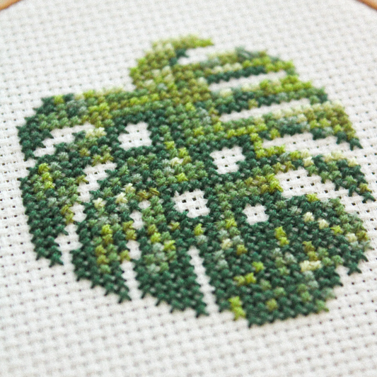 Monstera Leaf PDF Cross Stitch Pattern