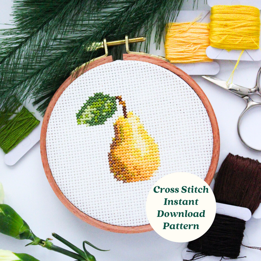 Pear PDF Cross Stitch Pattern