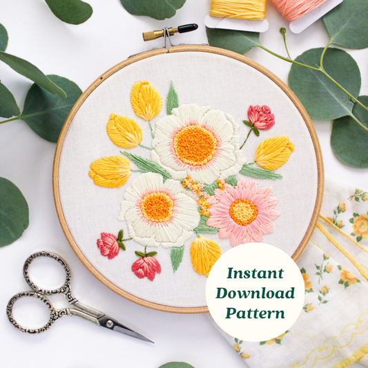 Summer Bouquet Embroidery Pattern