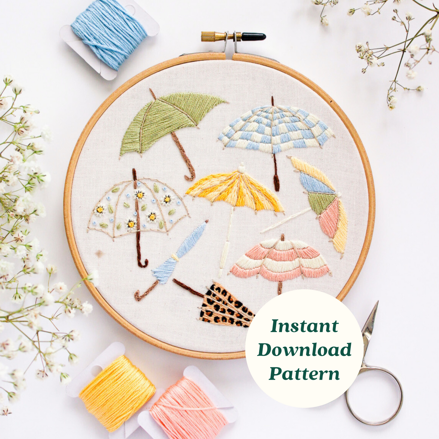 Audrey Umbrella PDF Embroidery Pattern