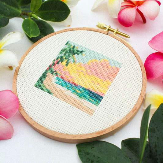 Island Beach Sunset PDF Cross Stitch Pattern