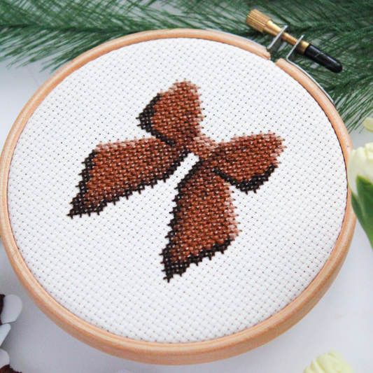 Brown Bow PDF Cross Stitch Pattern