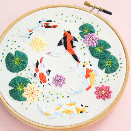 Enchanted Koi Fish PDF Embroidery Pattern