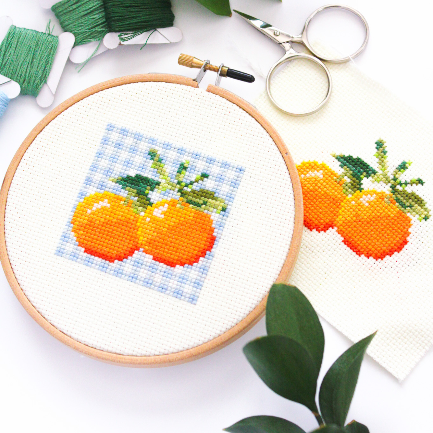 Picnic Oranges PDF Cross Stitch Pattern