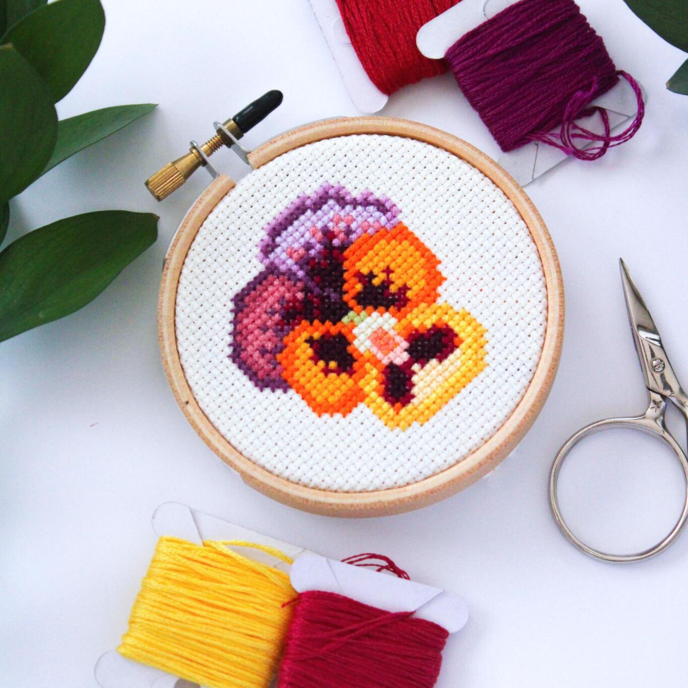 Pansy Flower PDF Cross Stitch Pattern