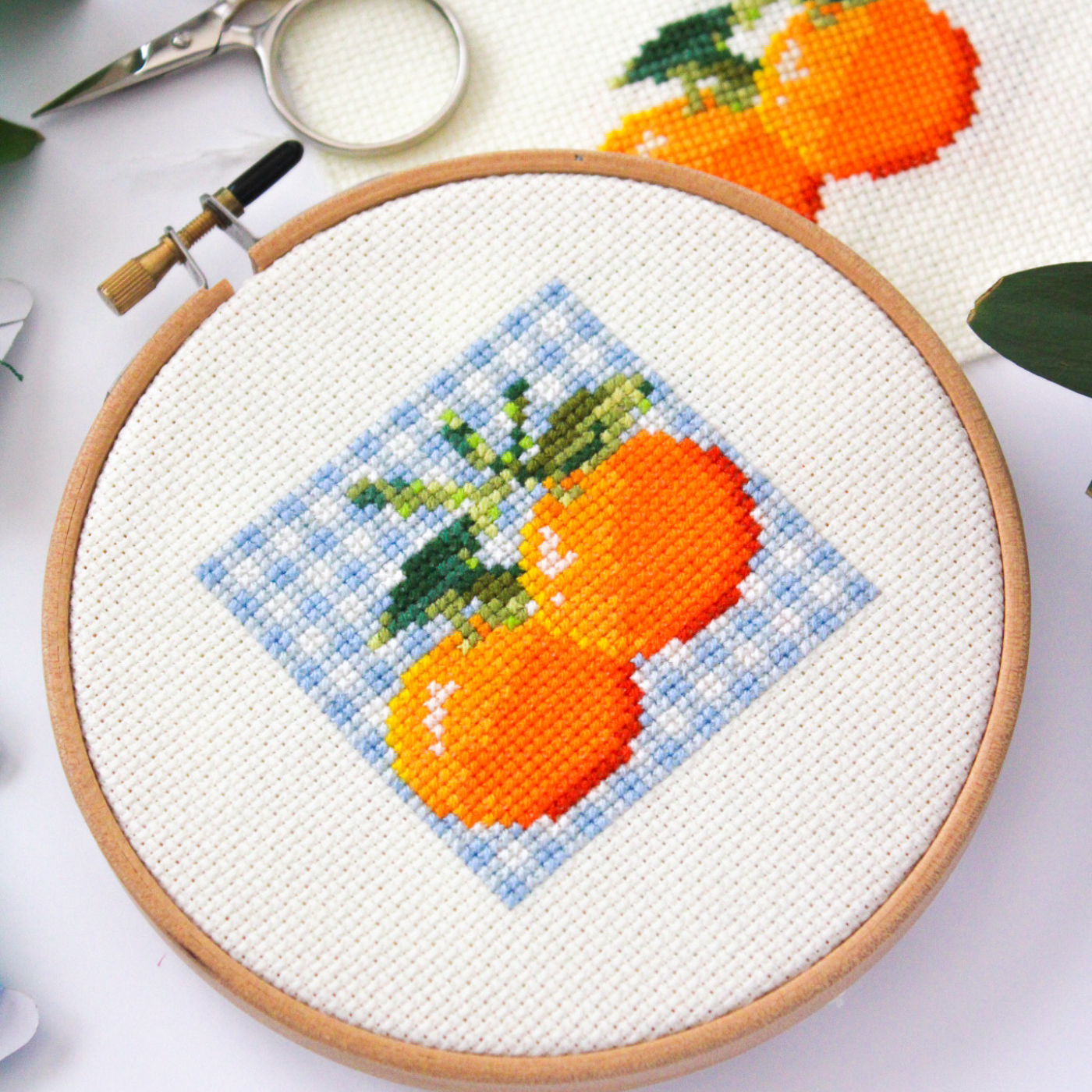 Picnic Oranges PDF Cross Stitch Pattern