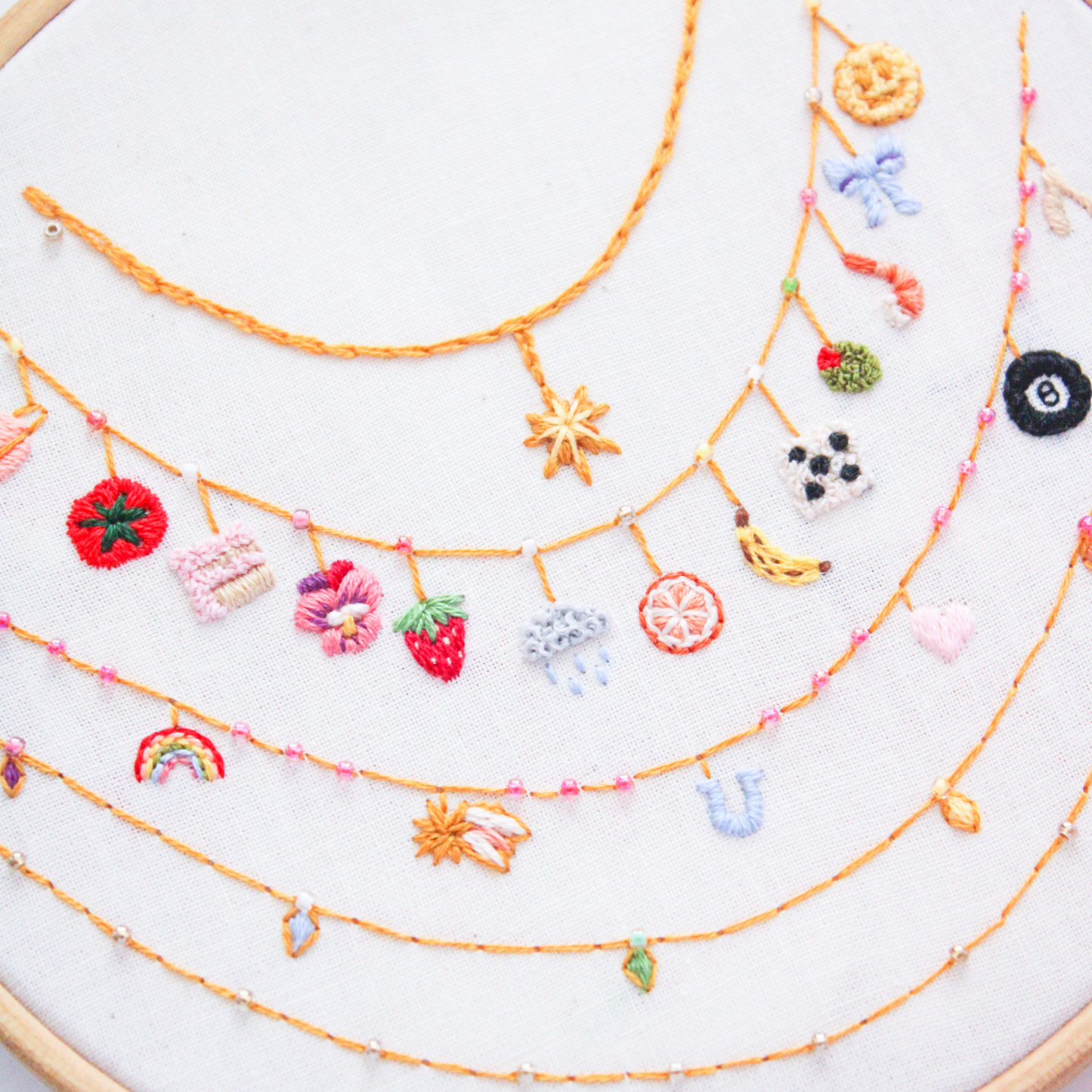 Charm Necklace PDF Embroidery Pattern