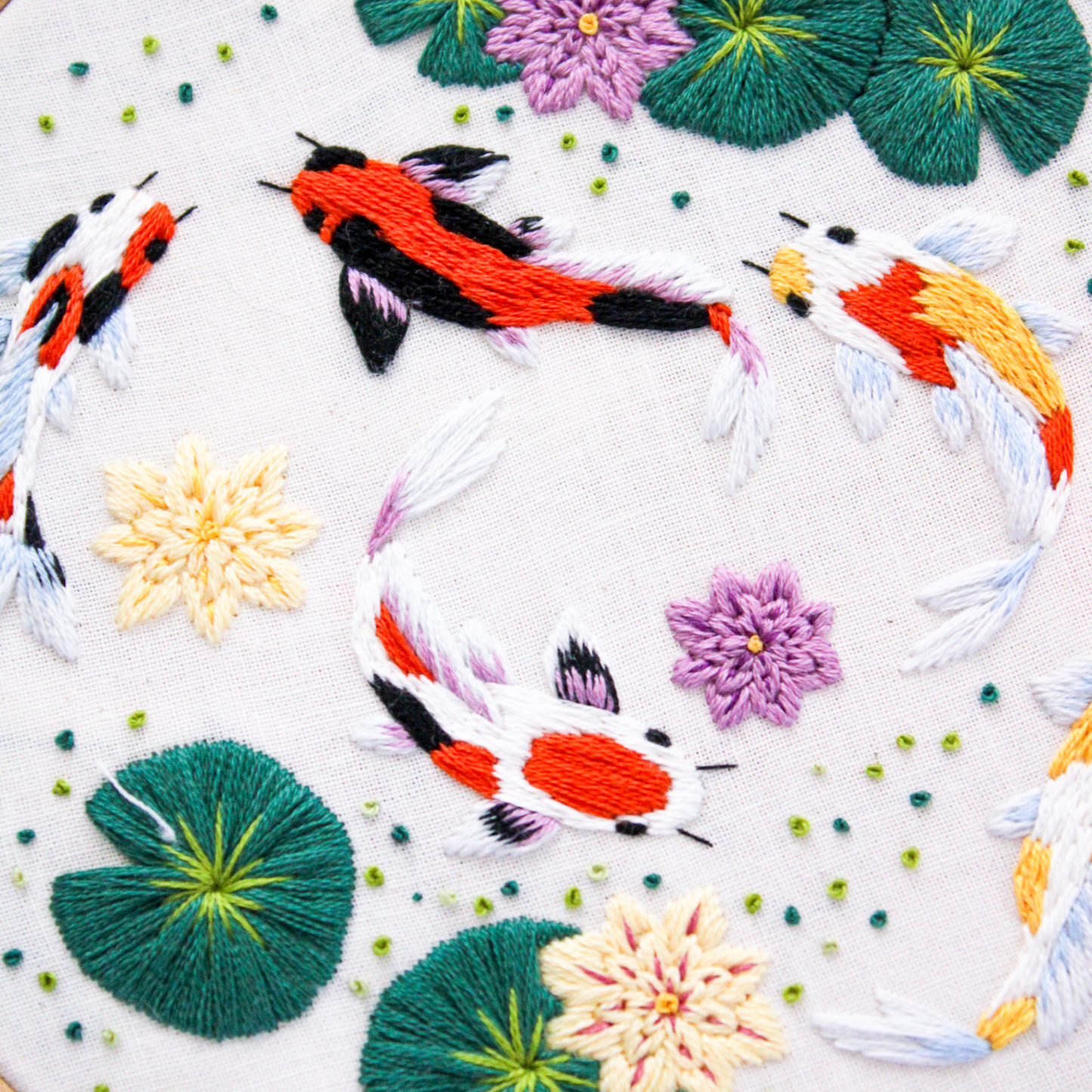 Enchanted Koi Fish PDF Embroidery Pattern