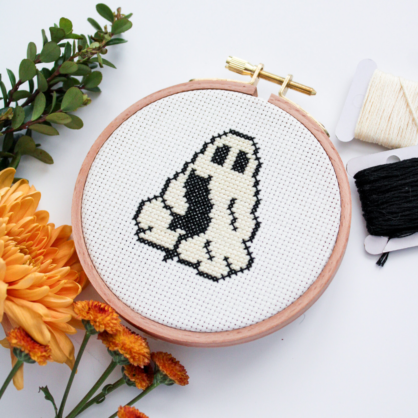 Ghost & Cat PDF Cross Stitch Pattern