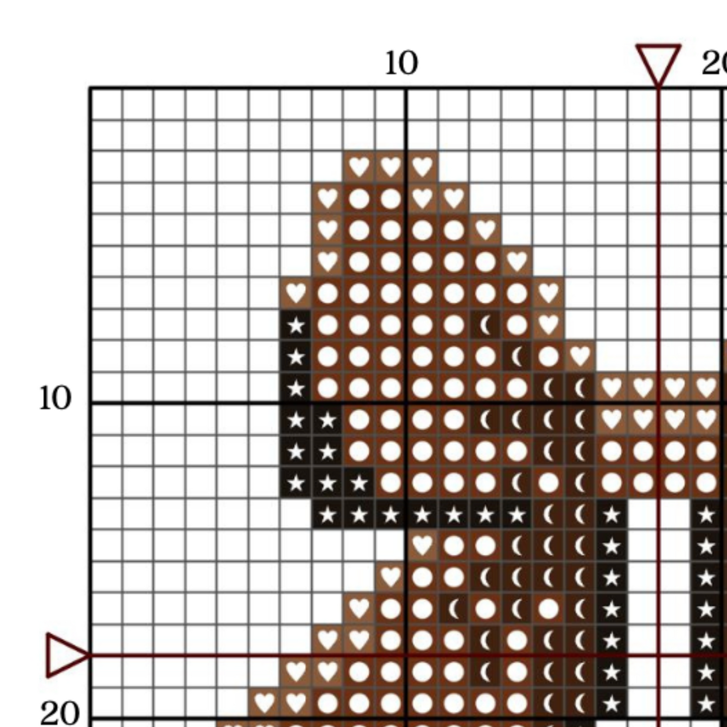 Brown Bow PDF Cross Stitch Pattern