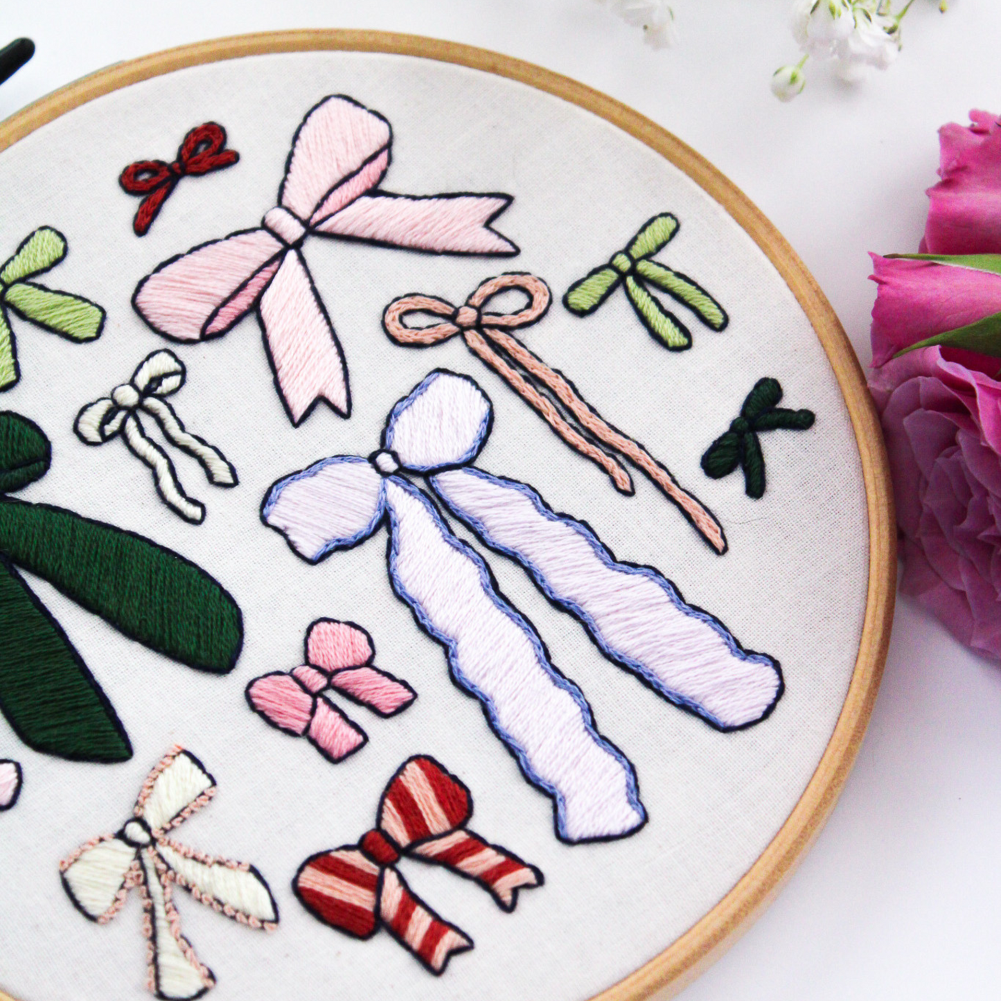 Ribbons & Bows PDF Embroidery Pattern