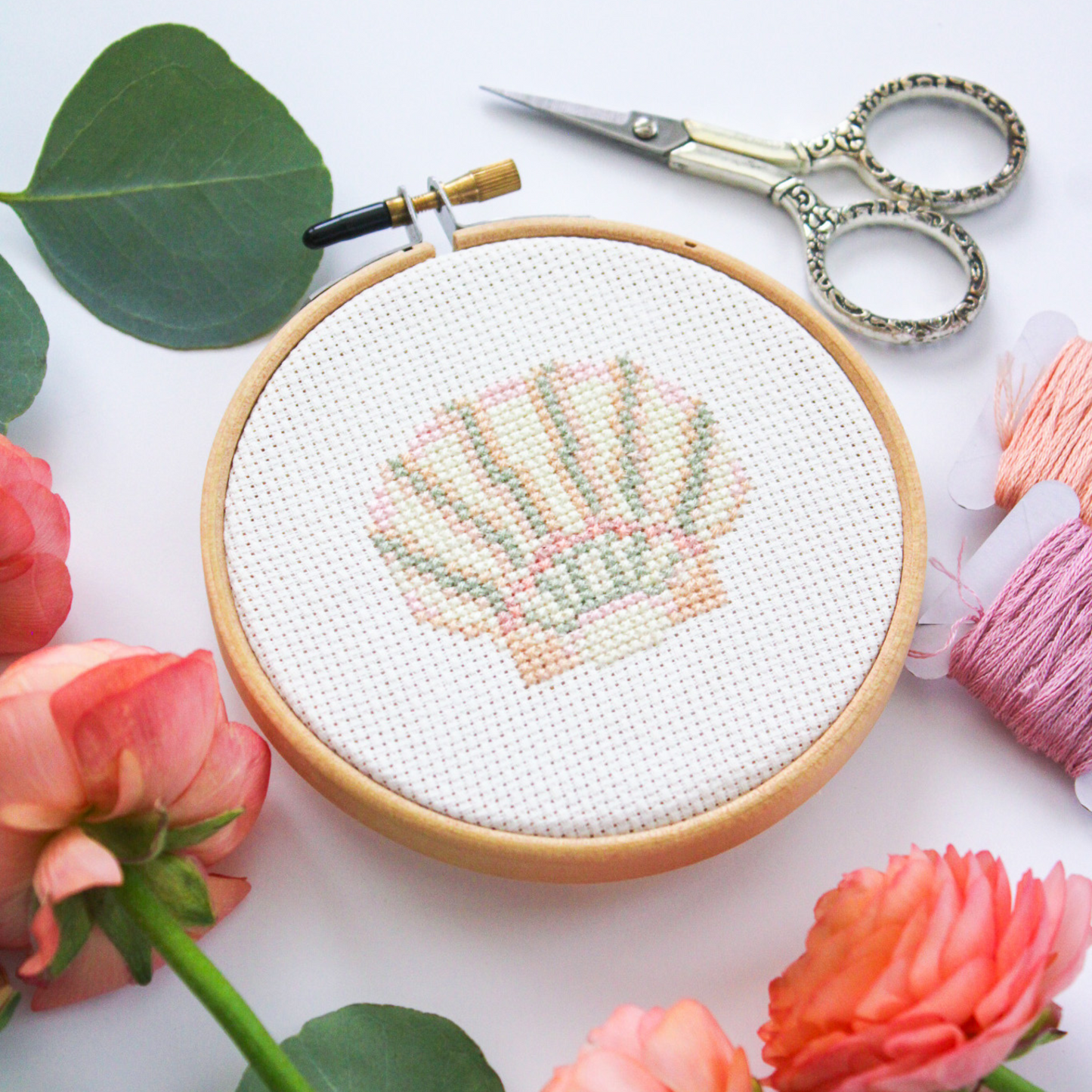 Scallop Shell PDF Cross Stitch Pattern