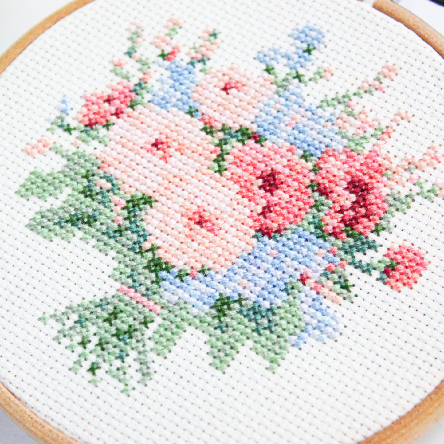 Pink Bouquet PDF Cross Stitch Pattern