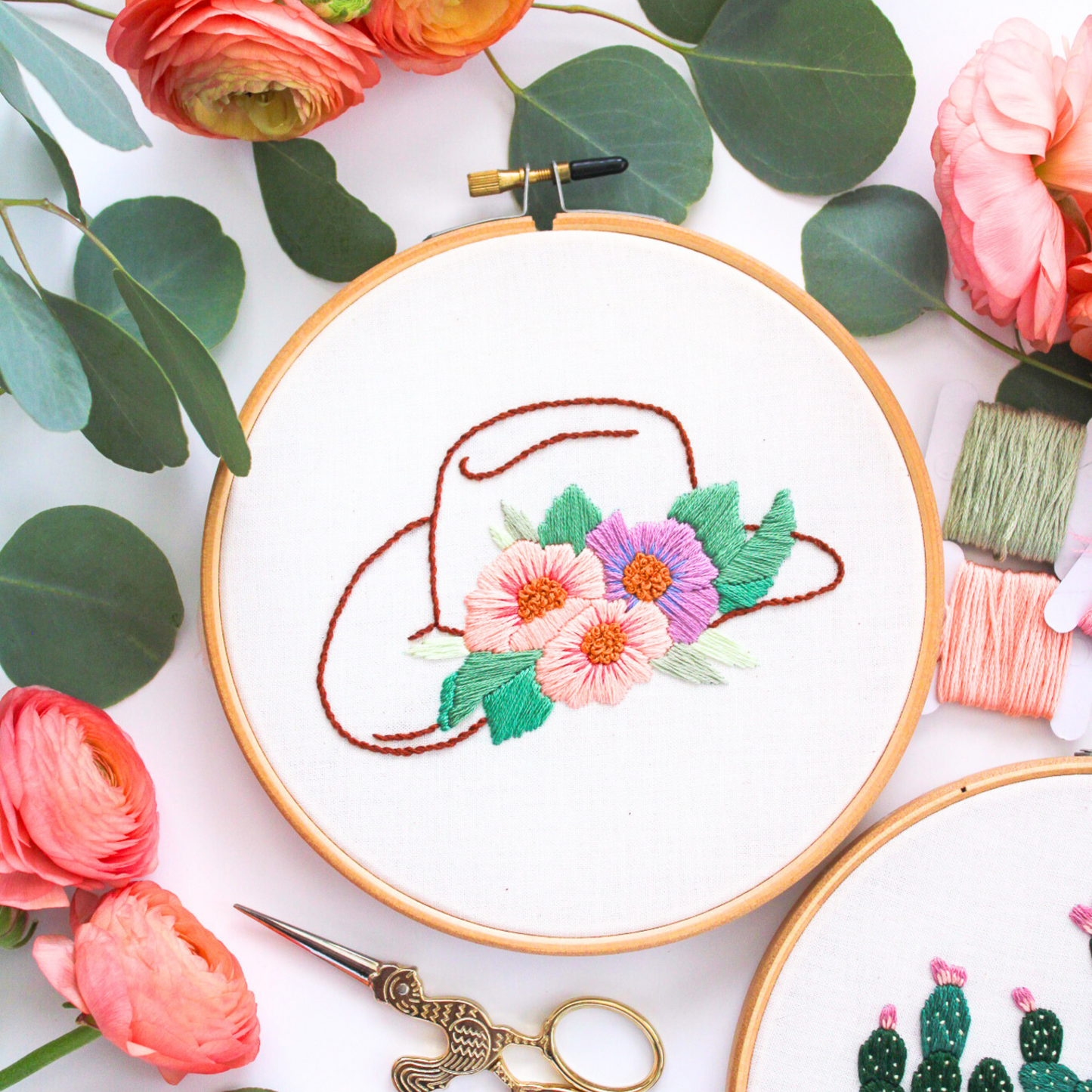 Cactus & Cowboy Hat PDF Embroidery Pattern