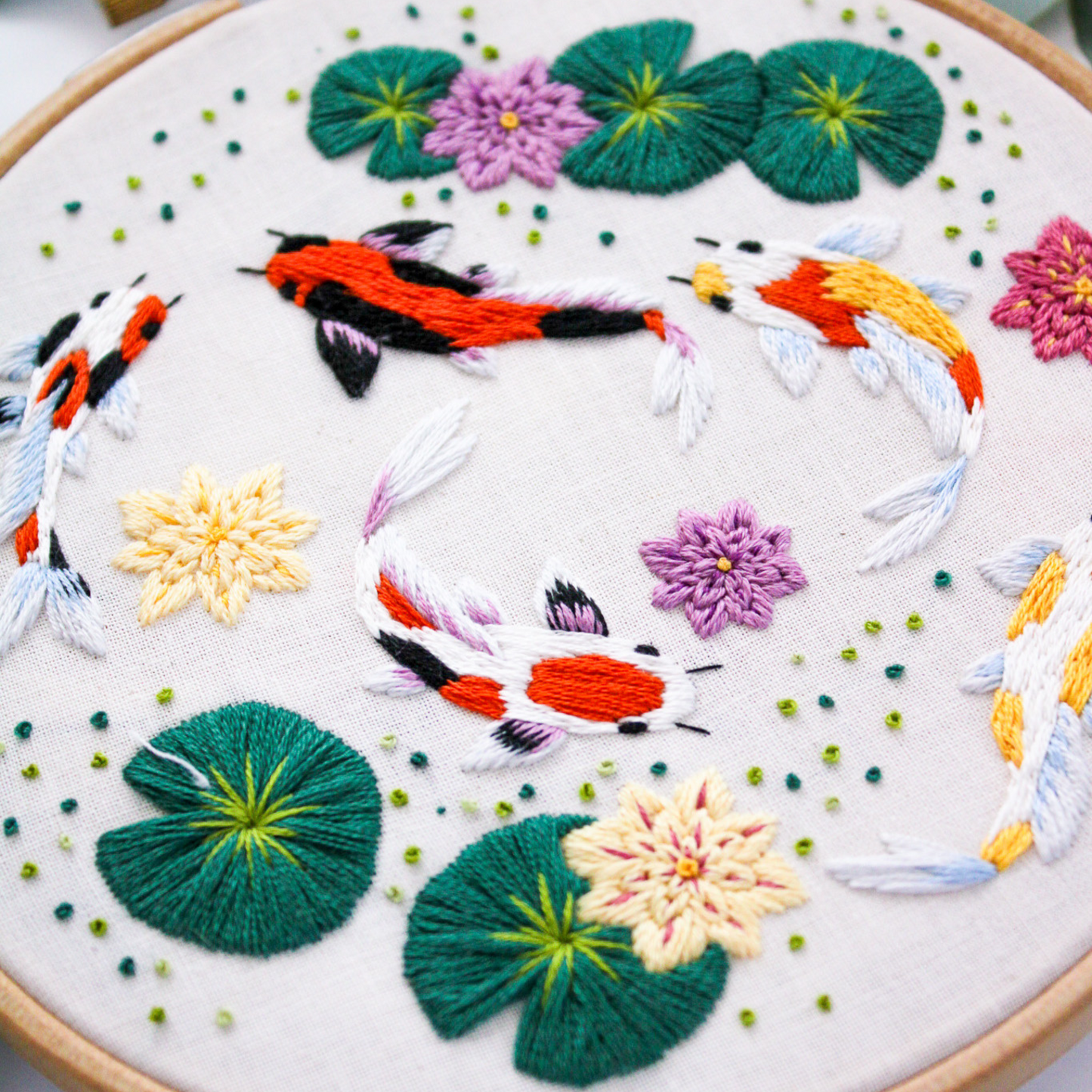 Enchanted Koi Fish PDF Embroidery Pattern