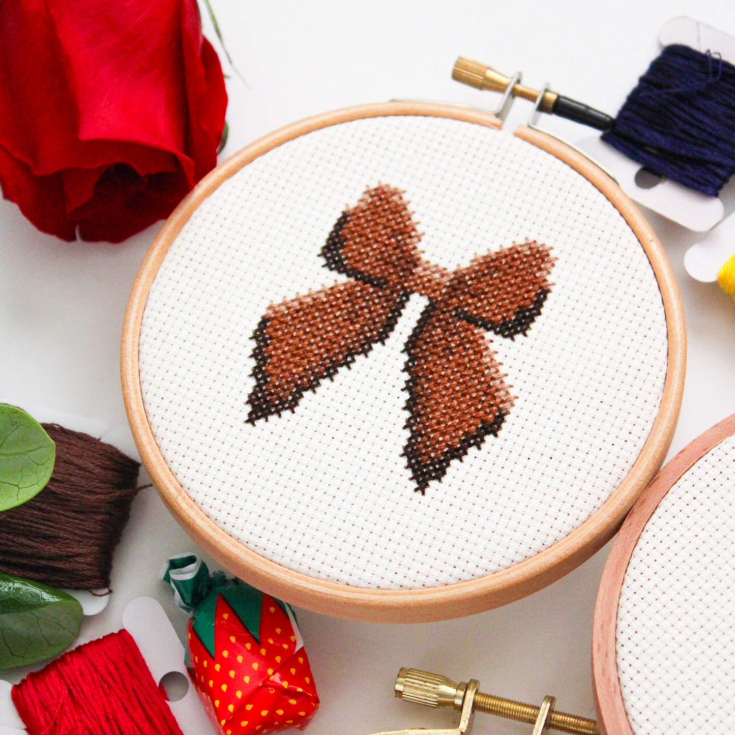 Brown Bow PDF Cross Stitch Pattern