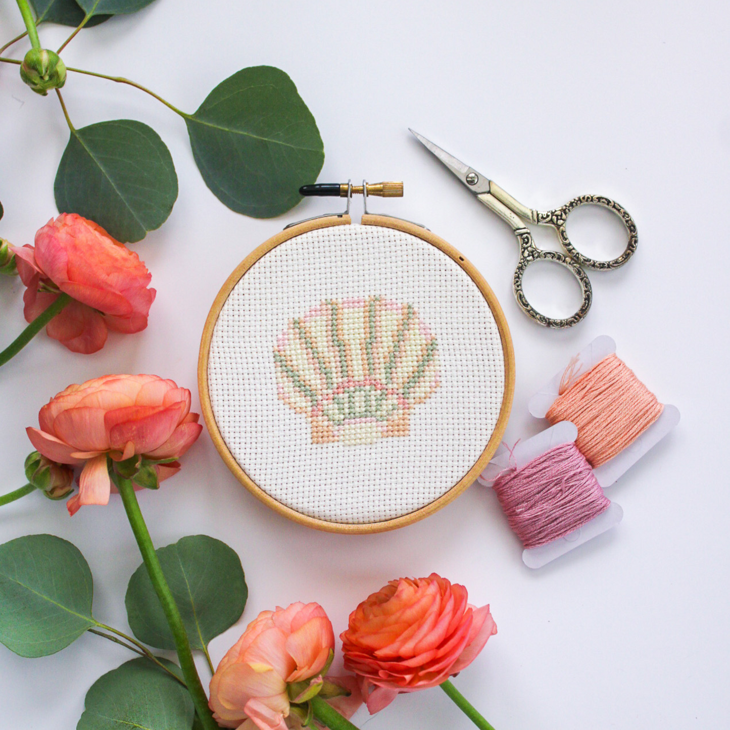 Scallop Shell PDF Cross Stitch Pattern