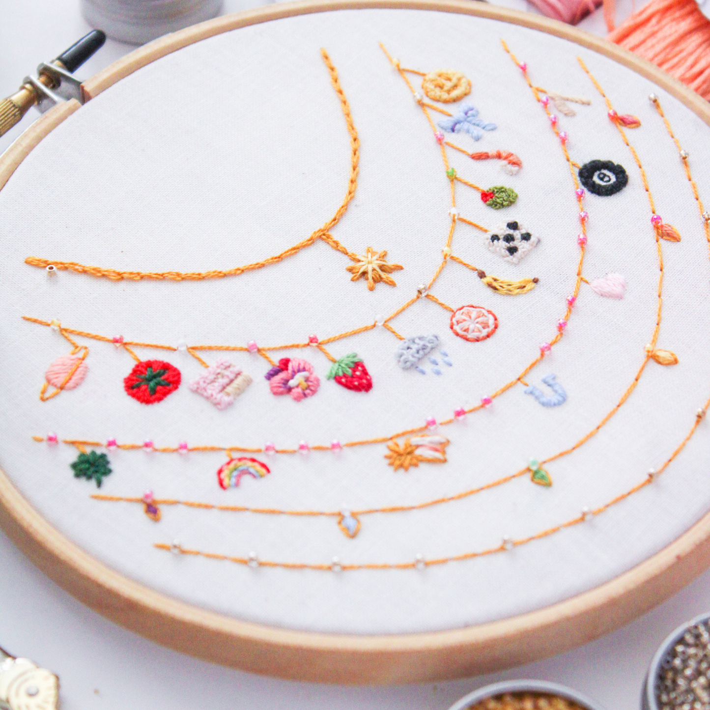 Charm Necklace PDF Embroidery Pattern