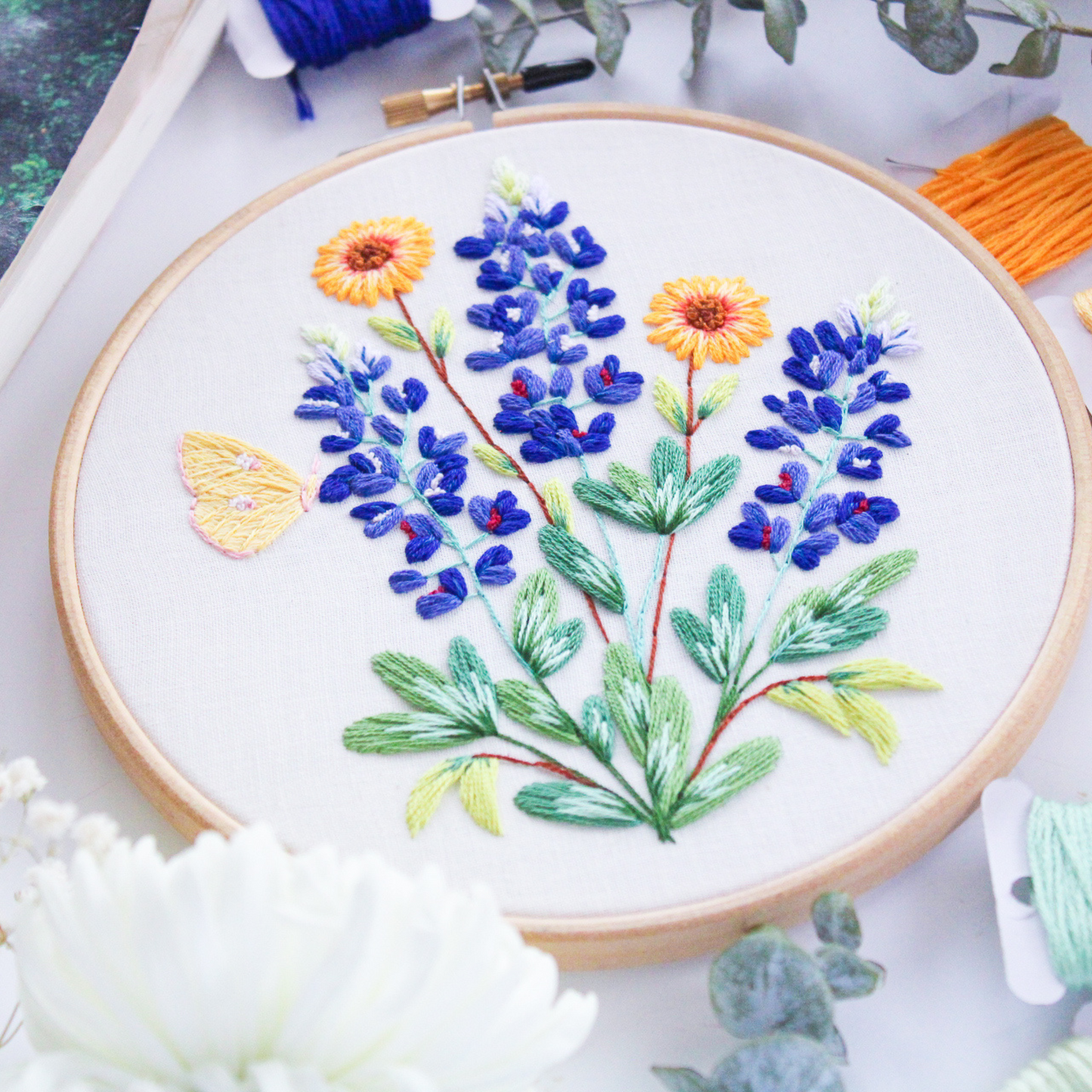 Blue Bonnet PDF Embroidery Pattern